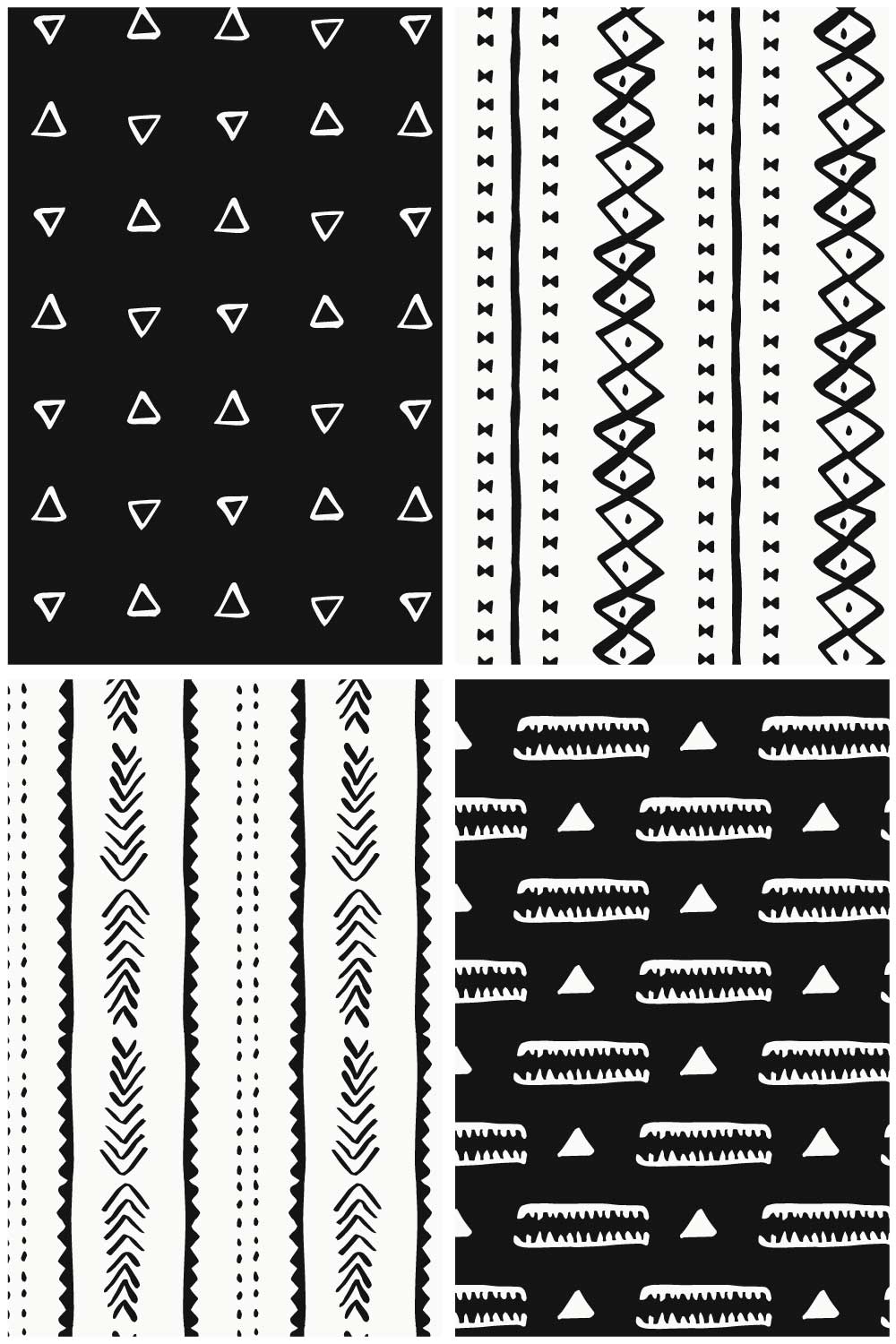 African Mudcloth Patterns in Vector pinterest preview image.