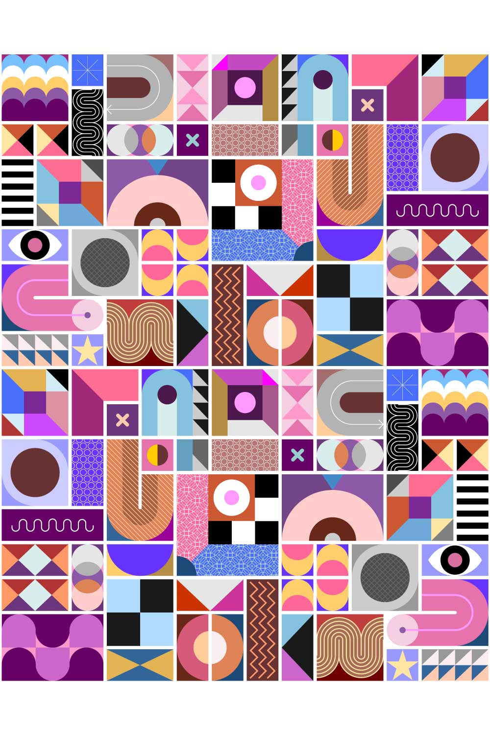 Abstract Geometric Seamless Design in Vector pinterest preview image.