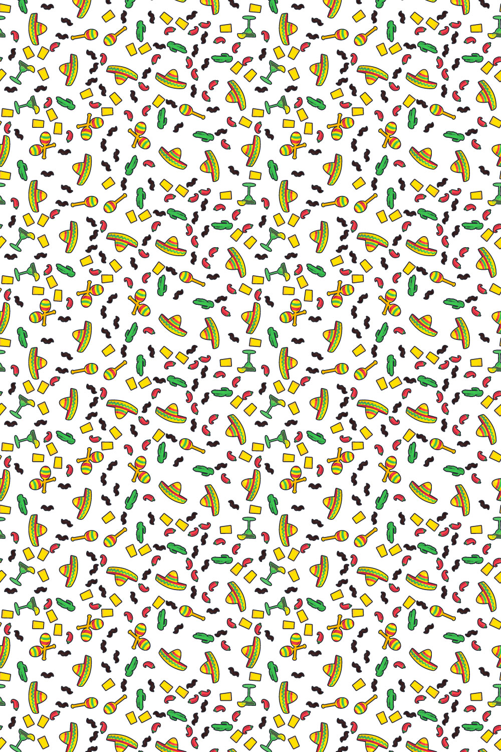 Cinco Seamless Pattern in Vector pinterest preview image.