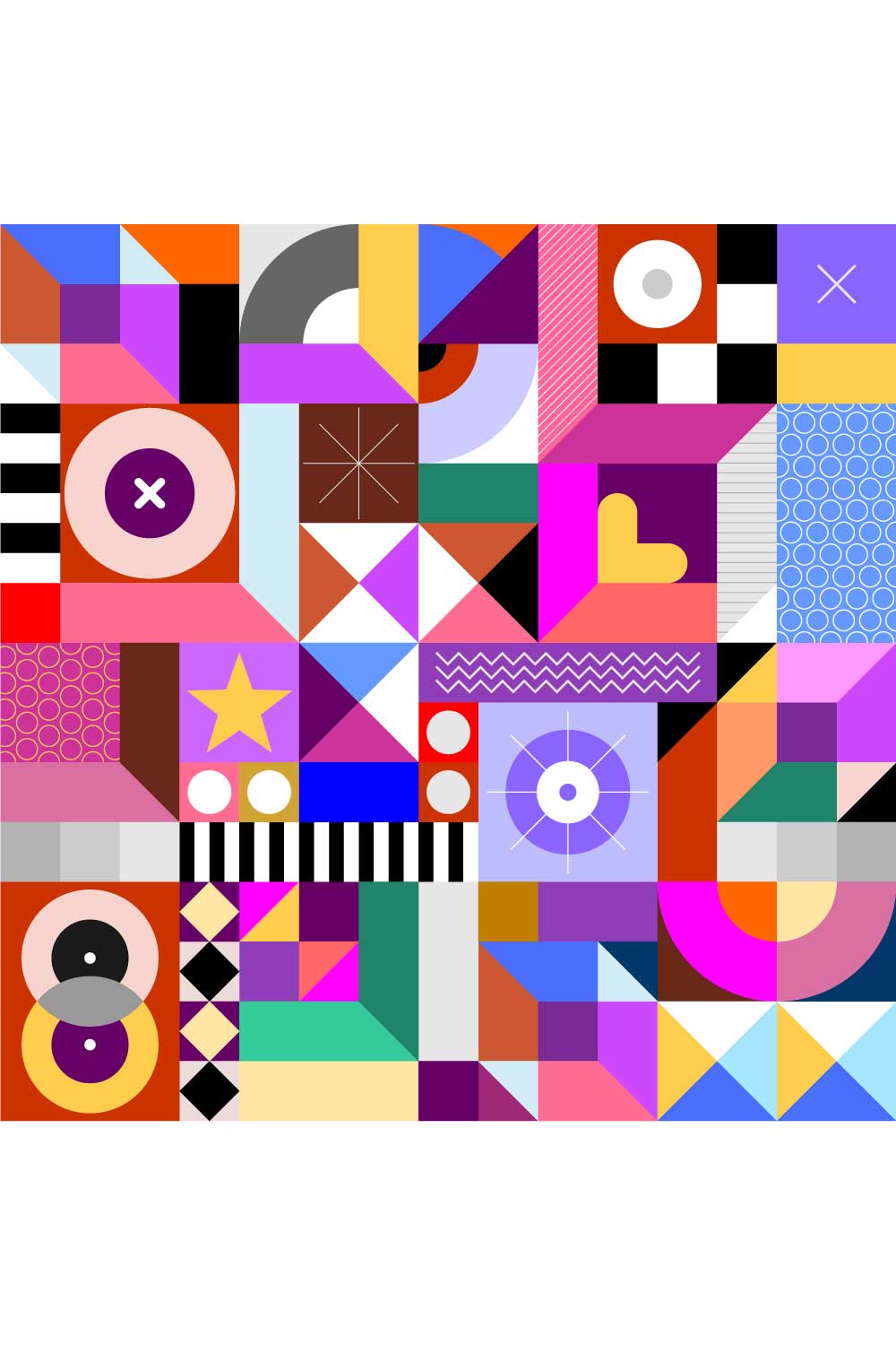 Colored Abstract Geometric Design in Vector pinterest preview image.