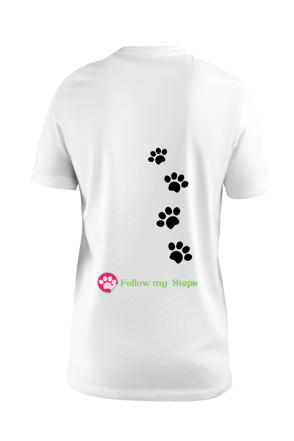 T-shirt printable design "Follow my steps" pinterest preview image.