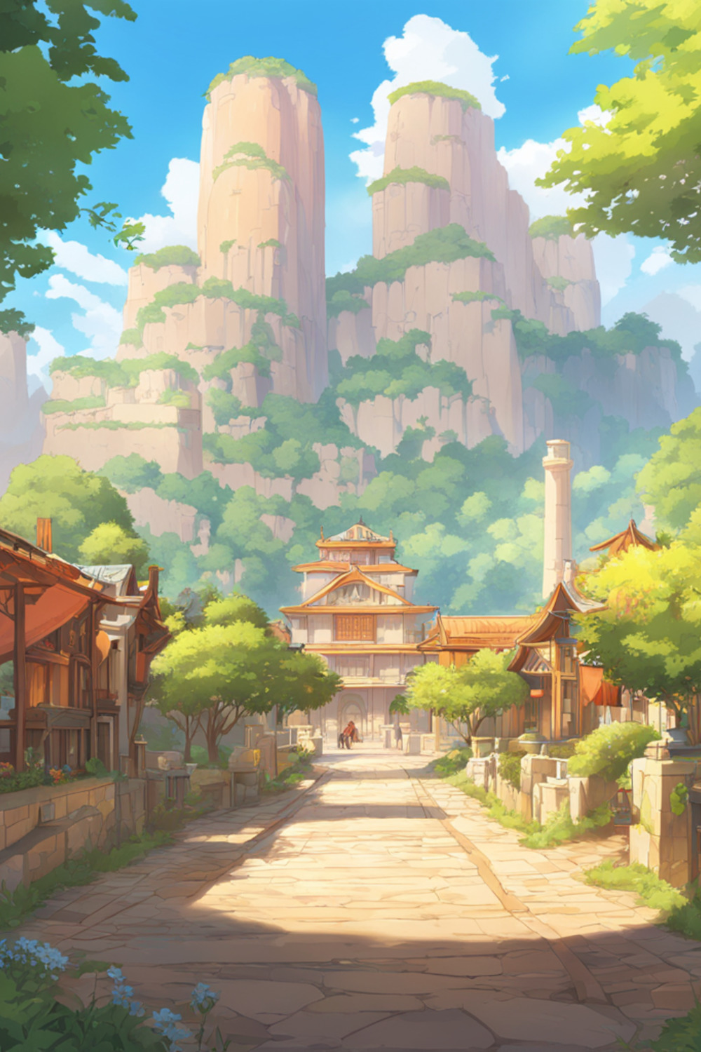 Places and landscapes in anime style pinterest preview image.