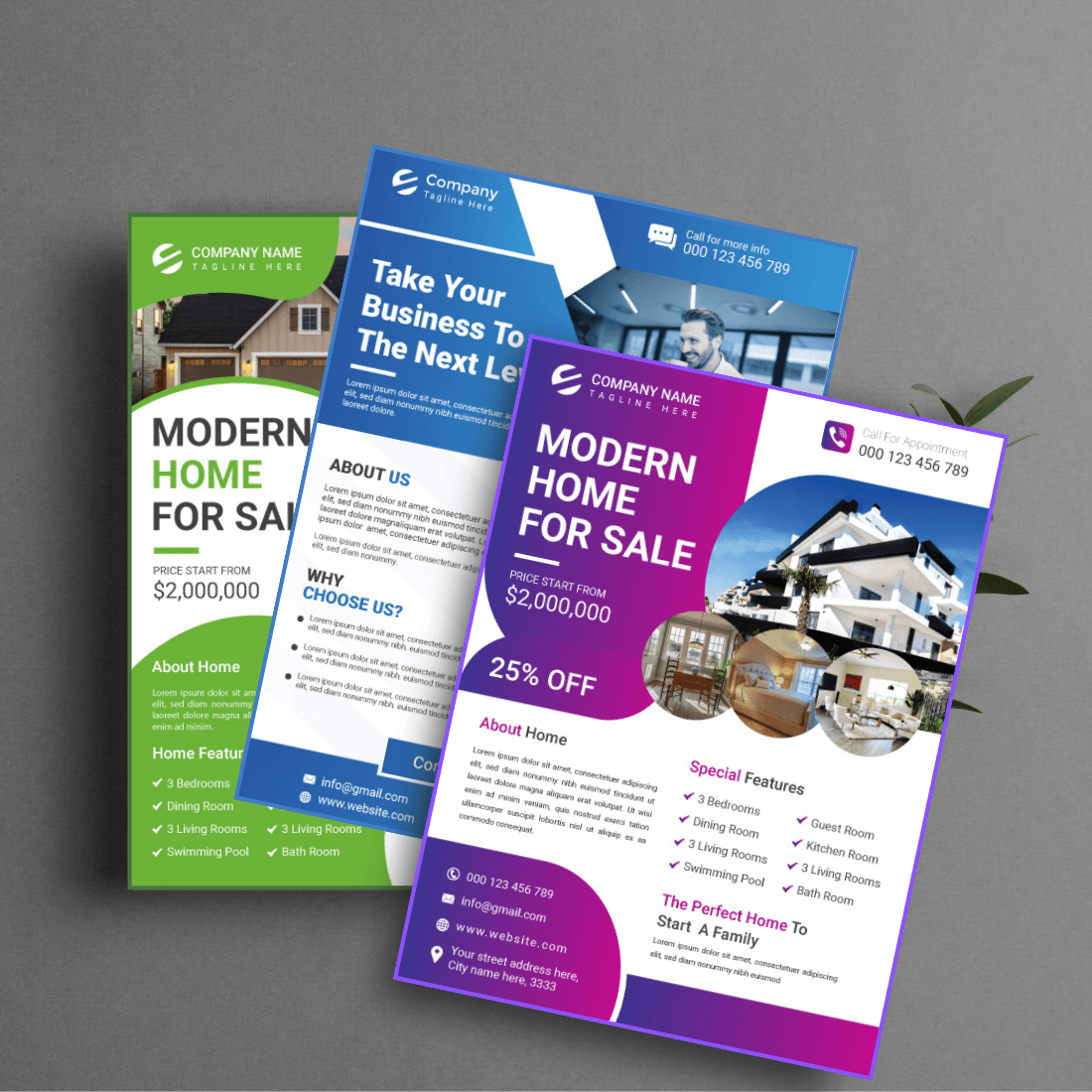 Real Estate Flyer Template preview image.