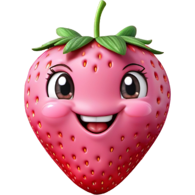 15pink strawberry with joyful grin photoroom 729