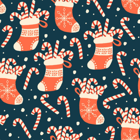 Christmas Stocking Card and Pattern in Vector cover image.