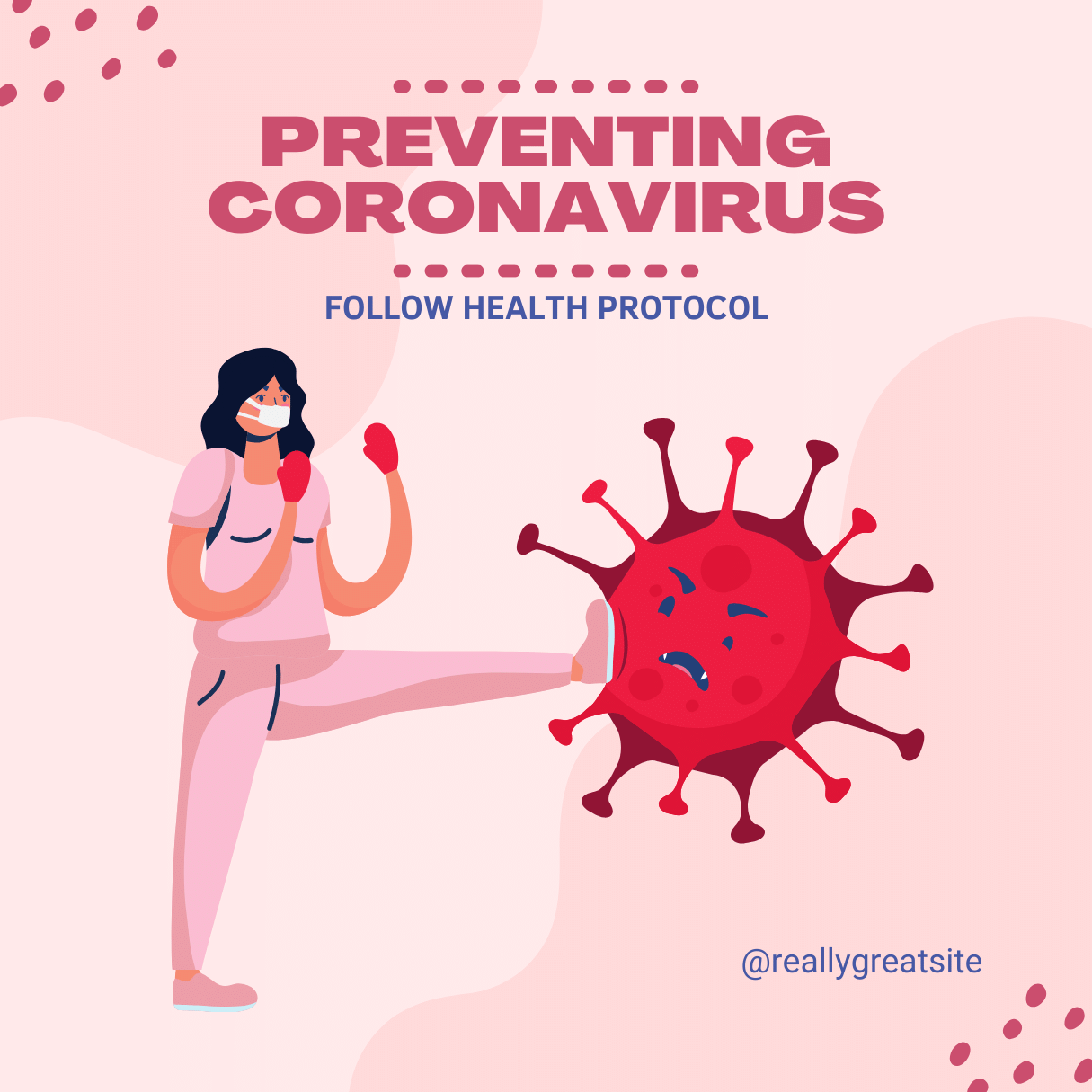5 Coronavirus Social media Bundle Templates pinterest preview image.