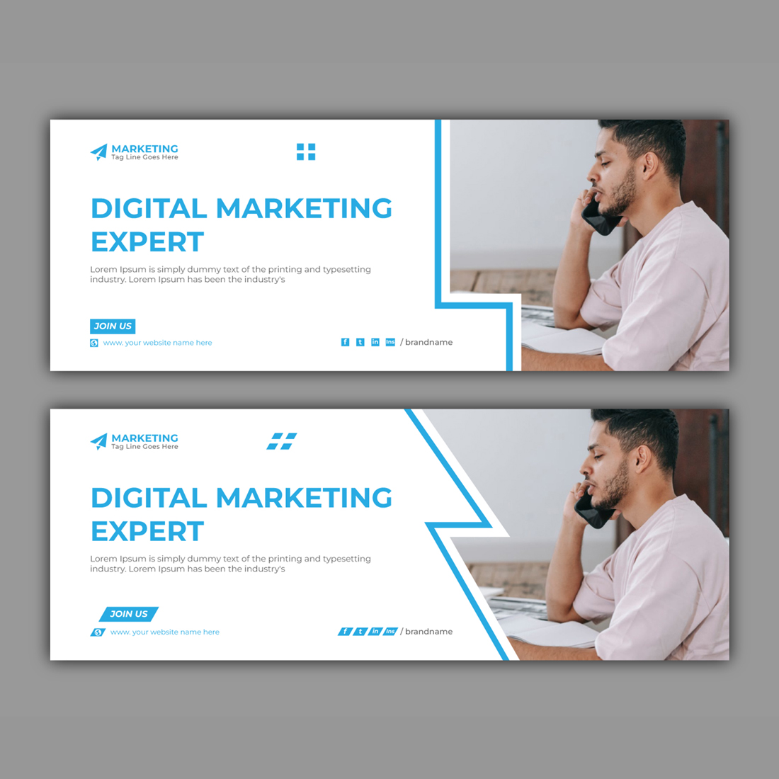 Digital Marketing Facebook Cover Template preview image.