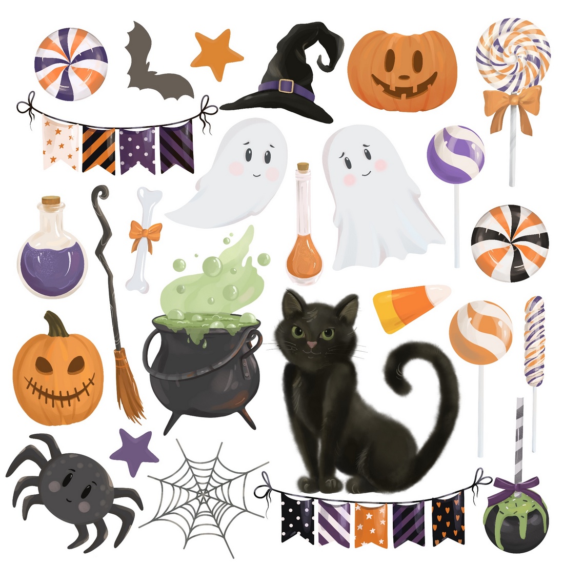 Halloween clipart preview image.