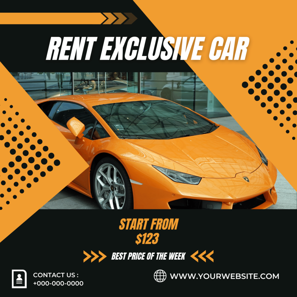 5 Rent Cars Social Media Post Templates Bundle - MasterBundles