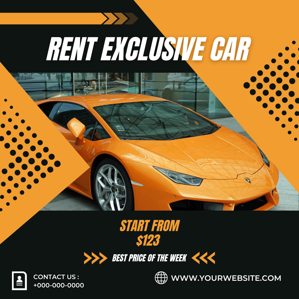 5 Rent Cars Social Media Post Templates Bundle preview image.