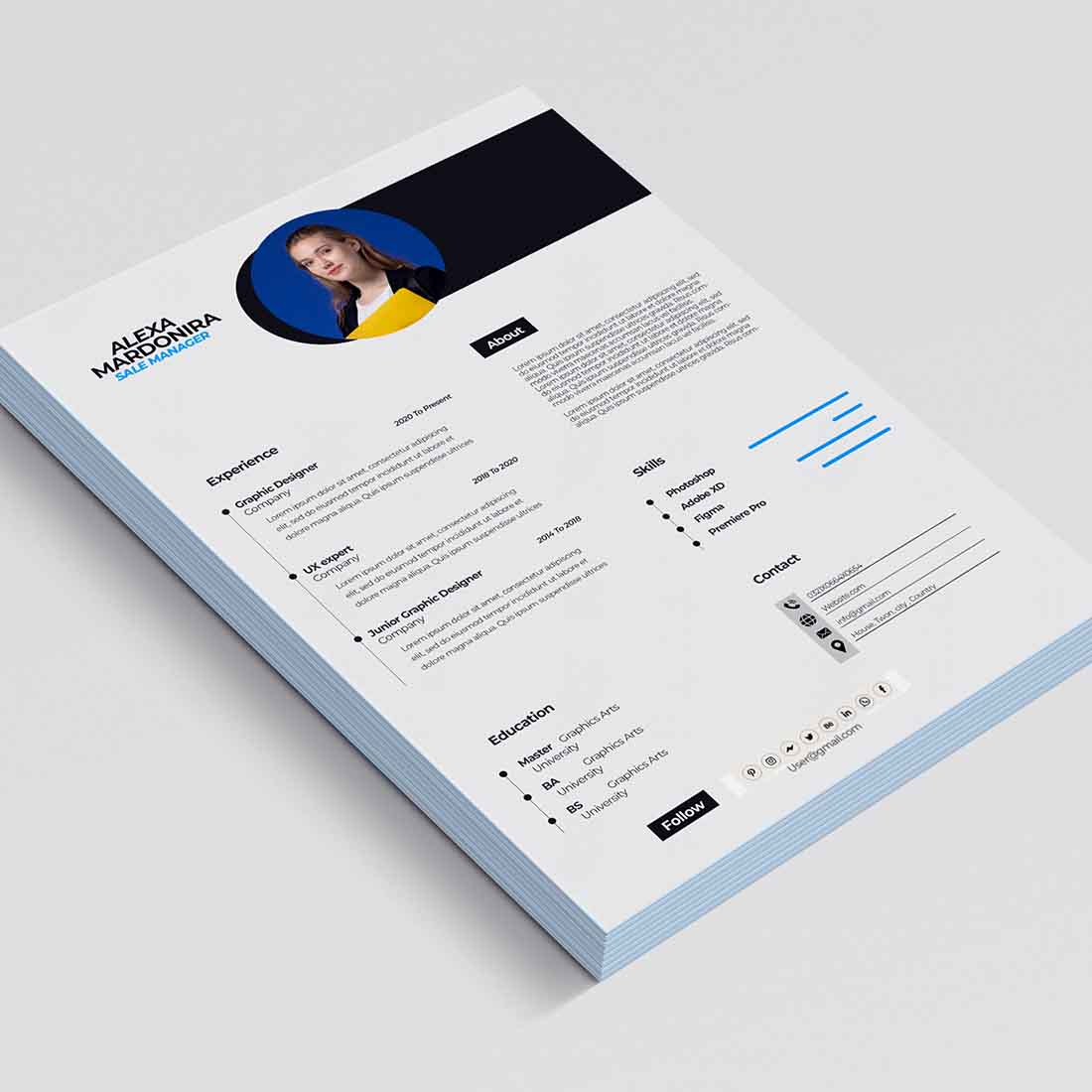 Minimal Resume Design preview image.