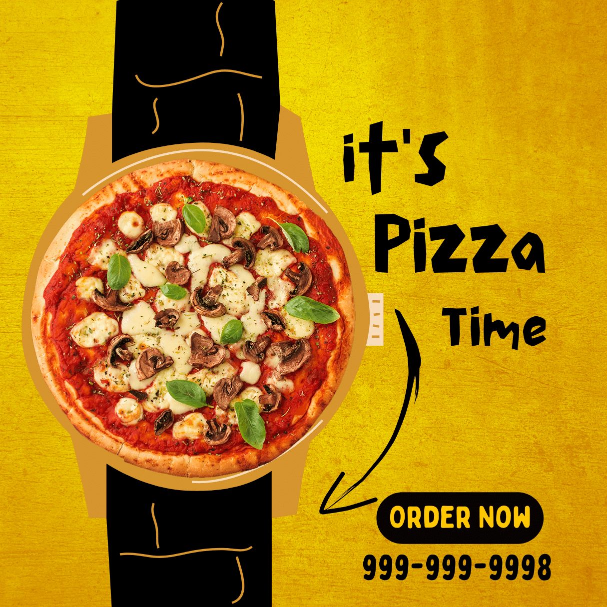 5 Tasty Pizza Social Media Templates Bundle preview image.