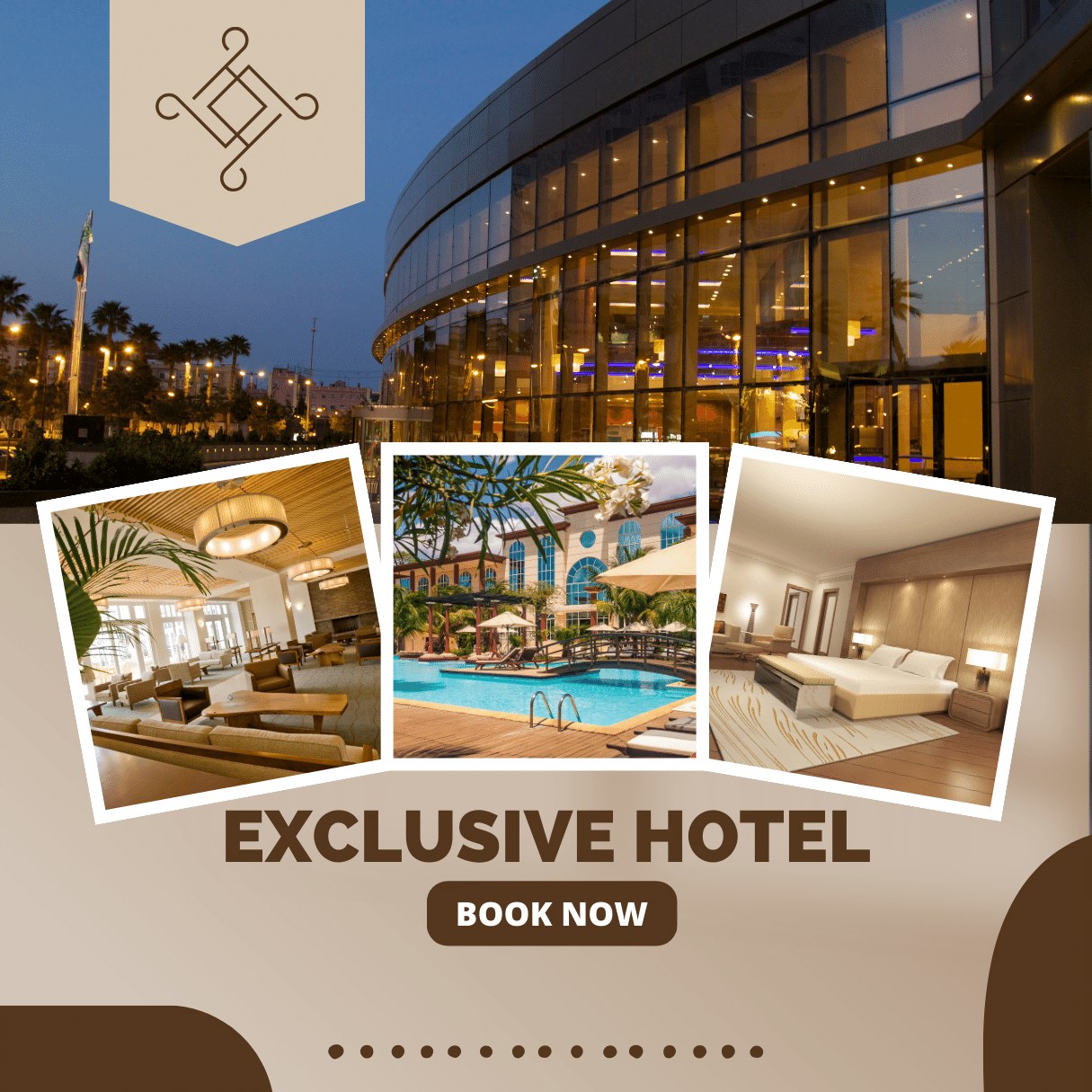 5 Hotels Social Media Templates Bundle pinterest preview image.