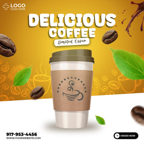 coffee post for food company cover image.