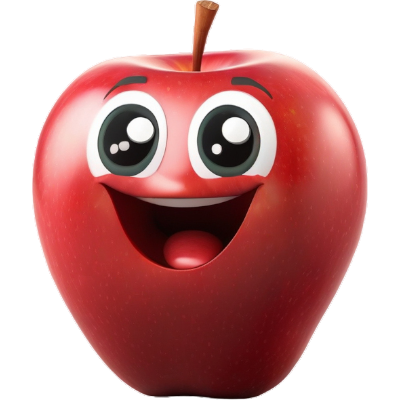 20red apple with happy expression photoroom 630