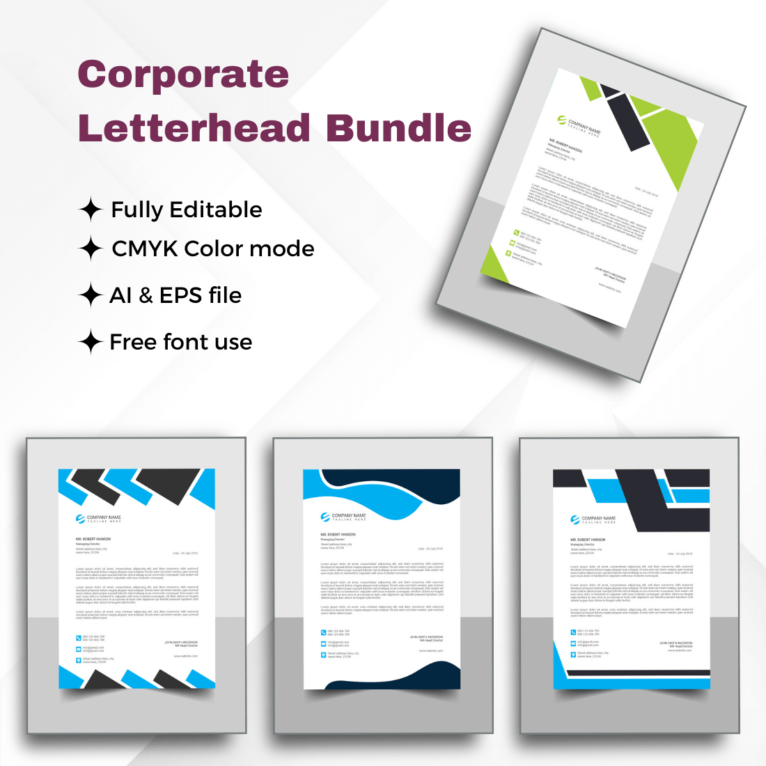 Corporate Letterhead Collection preview image.