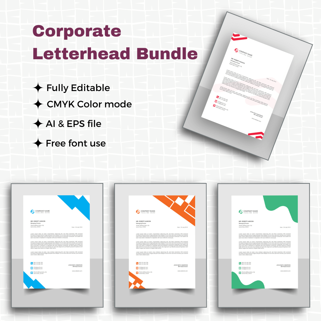 Corporate Letterhead Suite preview image.