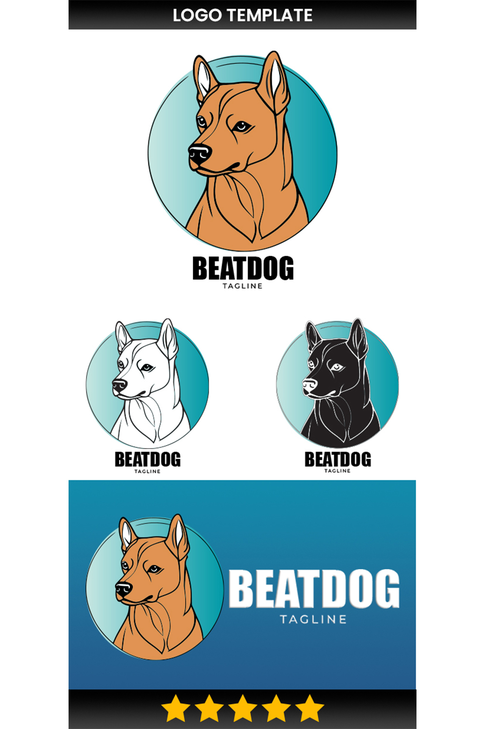 Dog Logo vector illustrations pinterest preview image.