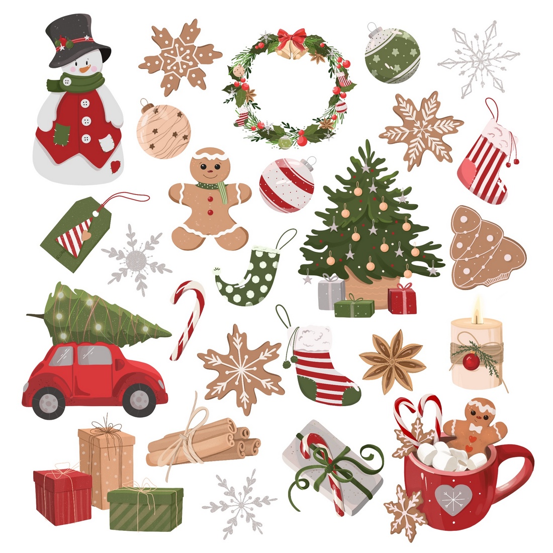 Merry Christmas Clipart preview image.