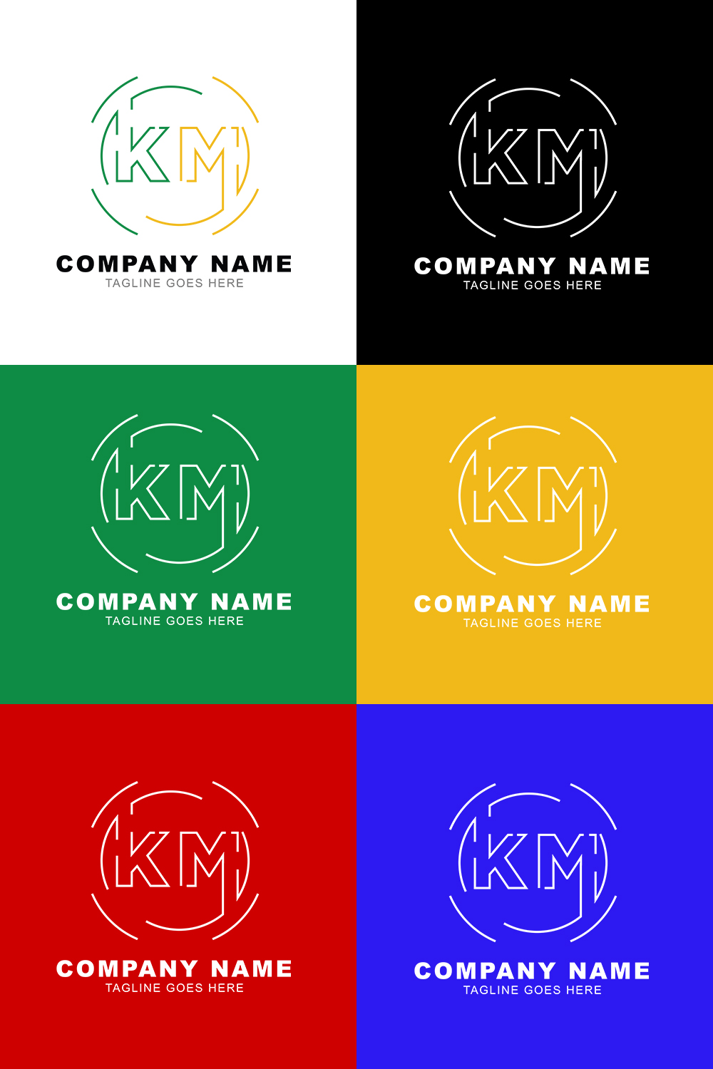 Letter (K&M) Lettermark Logo Design For Business – Just $20 pinterest preview image.