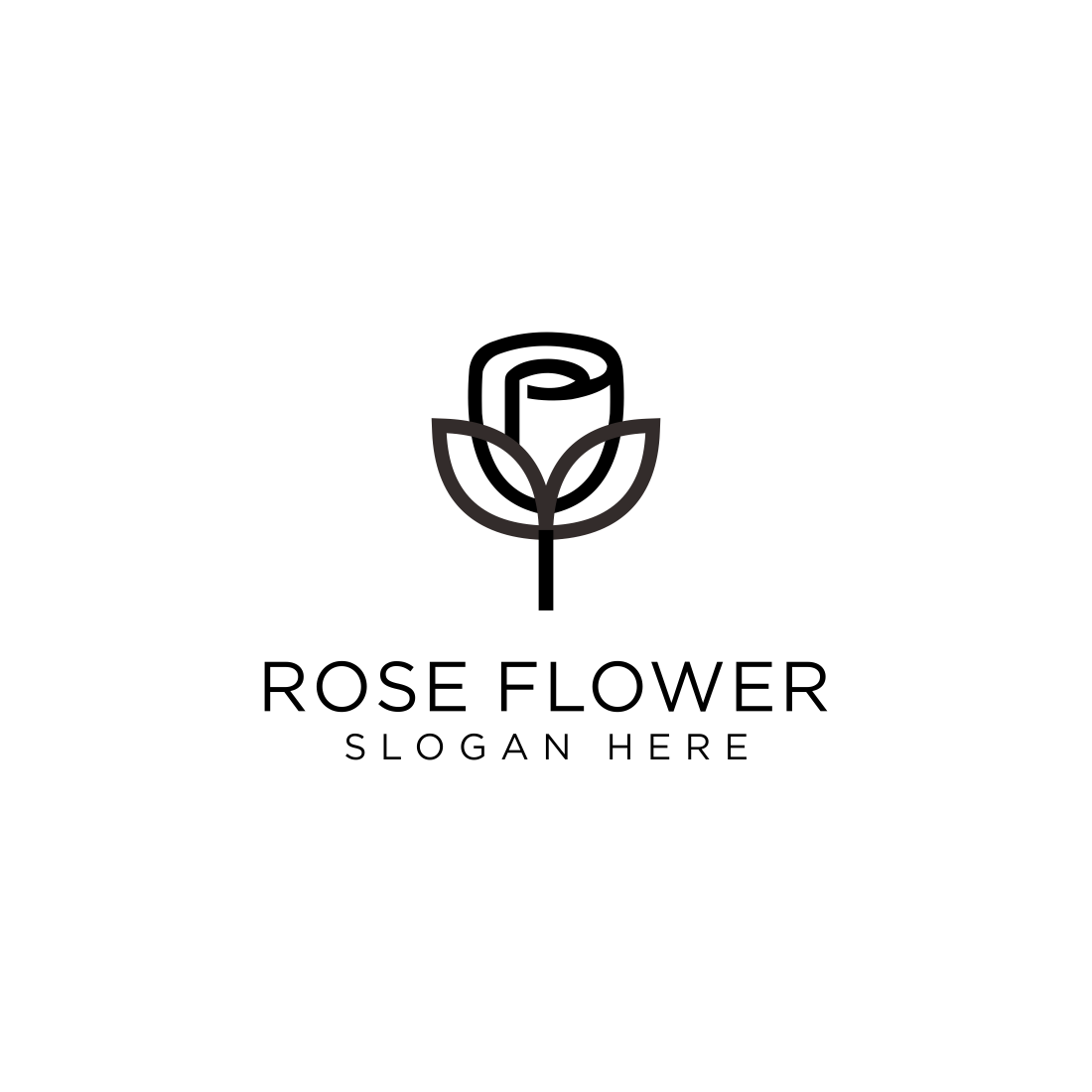 rose flower logo vector design preview image.