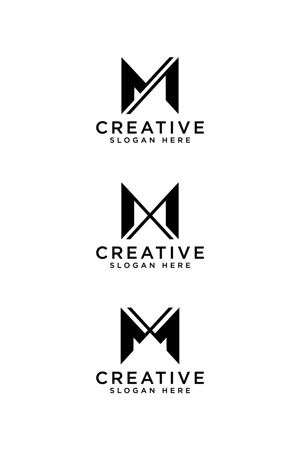 set of letter m logo vector design pinterest preview image.