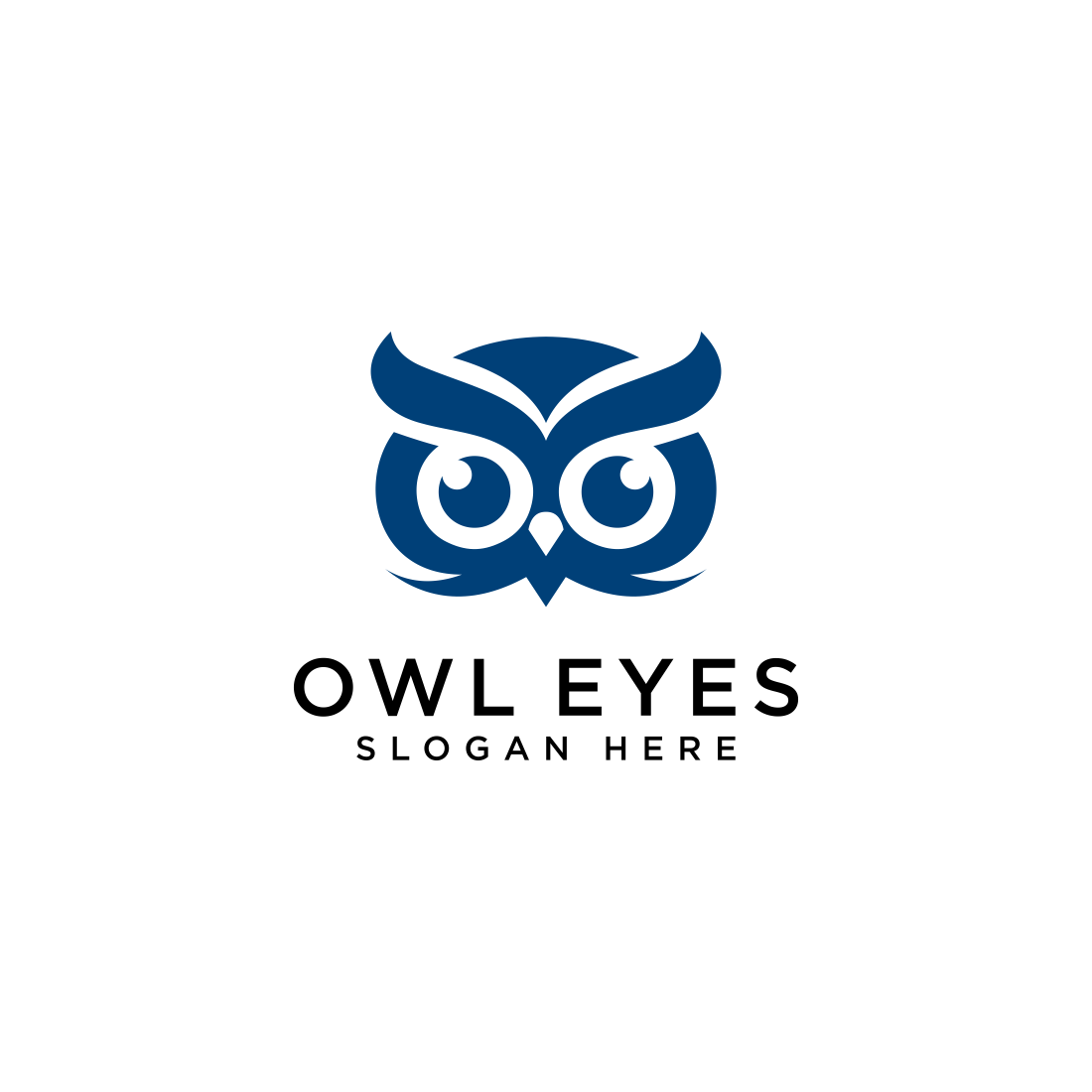 owl eyes logo vector design template preview image.