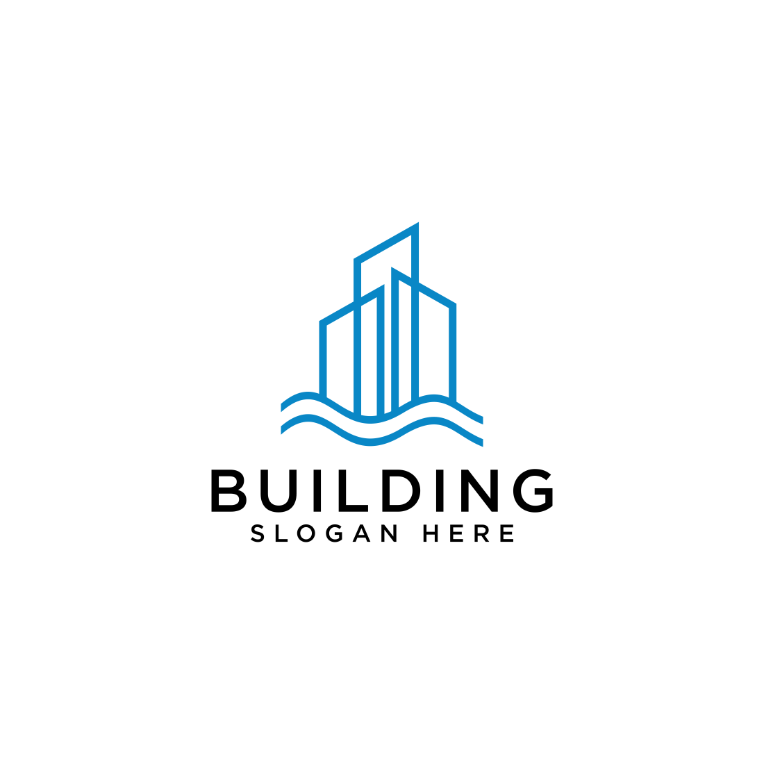 building logo vector line style preview image.