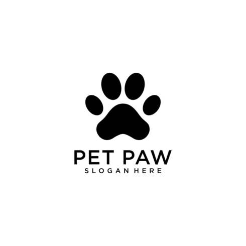 silhouette of dog paws logo vector cover image.