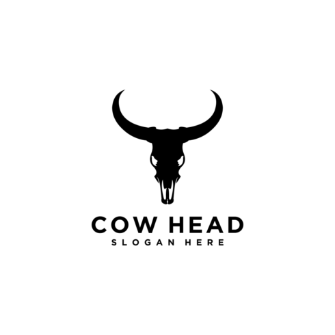 Cow head skull logo design rustic illustration horn vintage farm livestock icon symbol cover image.