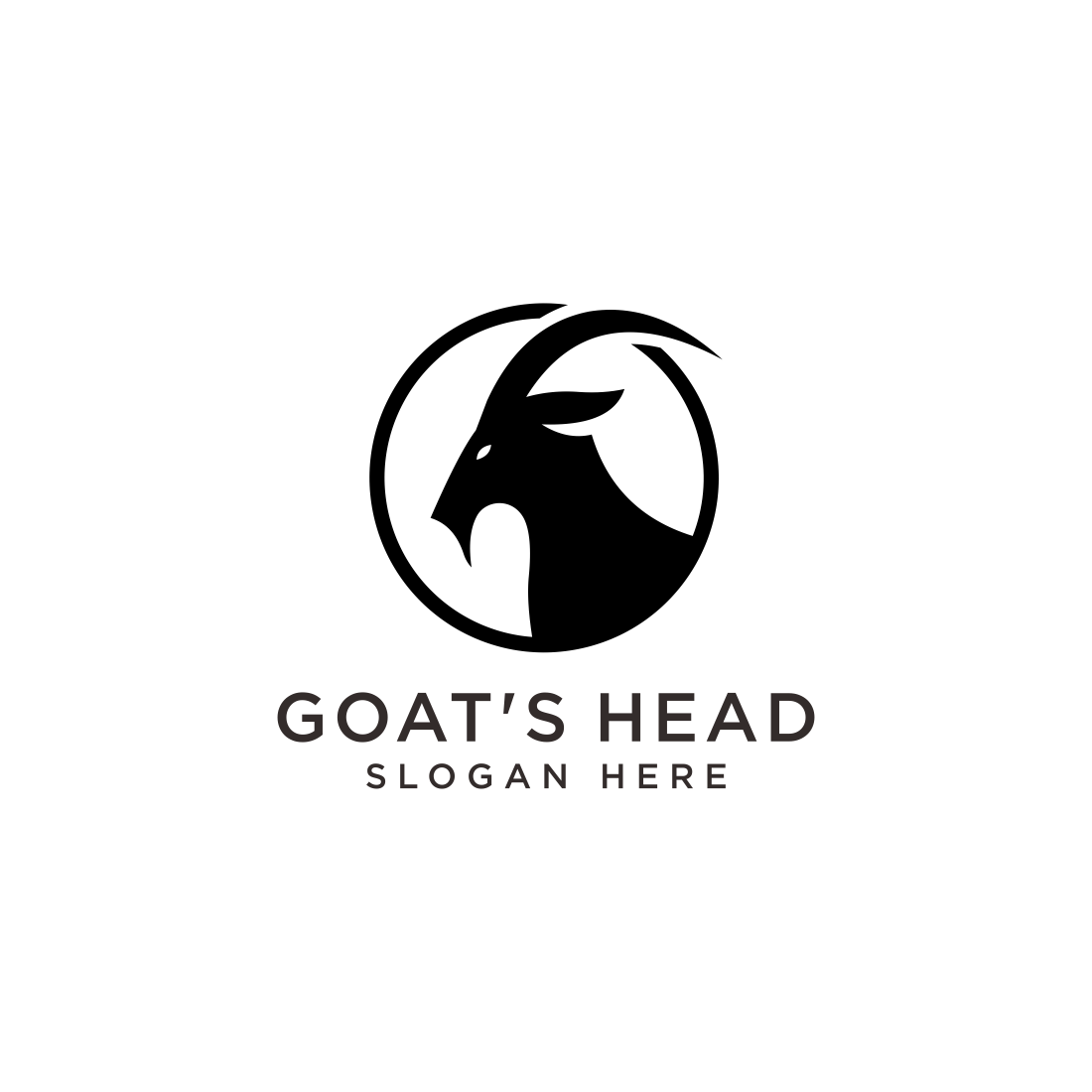 goat head logo vector design preview image.
