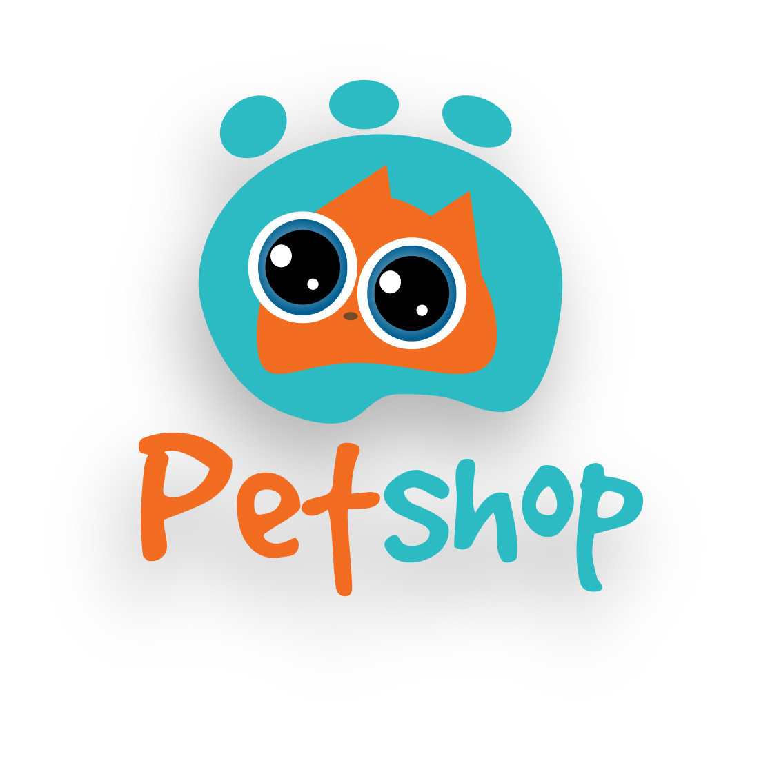 Petshop logo design preview image.
