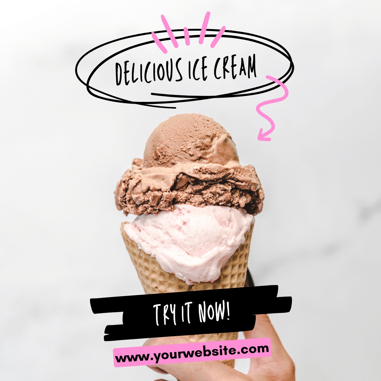 5 ICE Cream Templates pinterest preview image.
