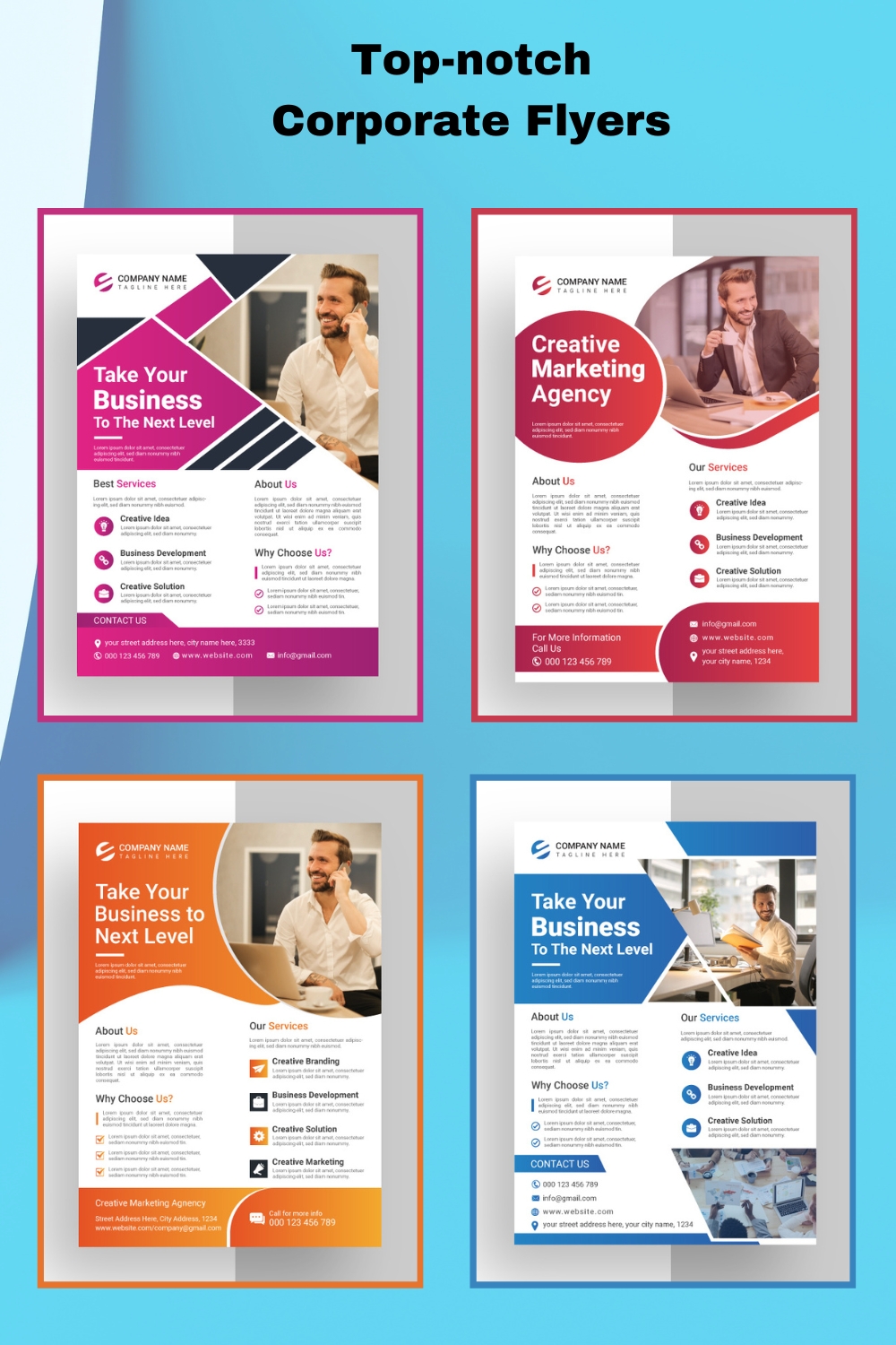 Business Promotion Marketing Flyer Template pinterest preview image.