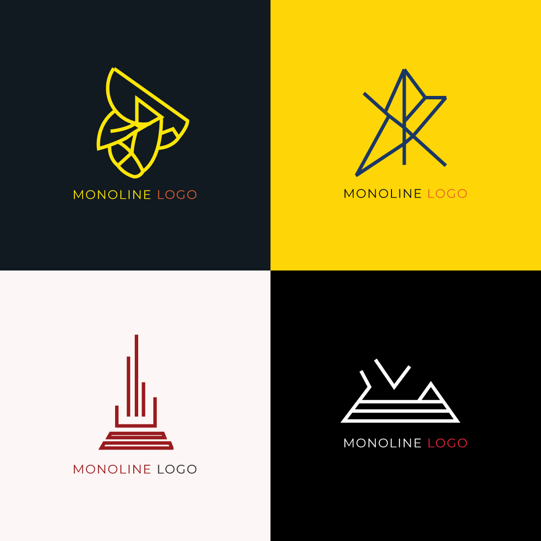Monoline Logo Design preview image.