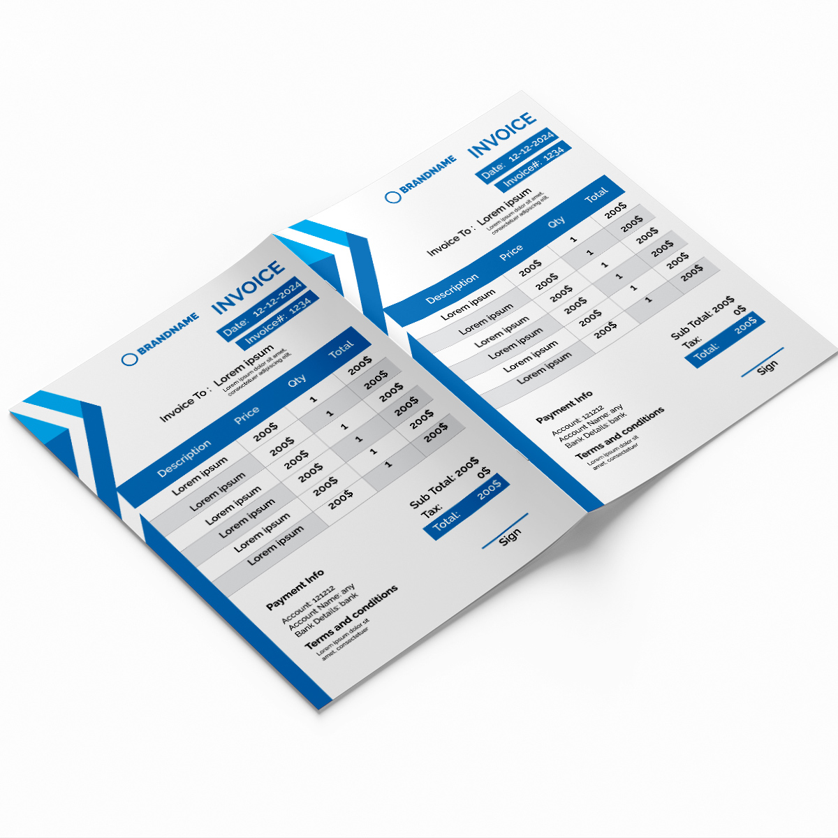 corporate business invoice template preview image.