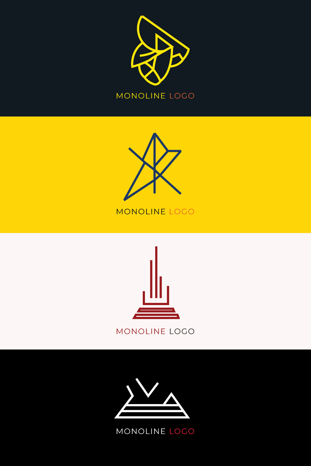 Monoline Logo Design pinterest preview image.