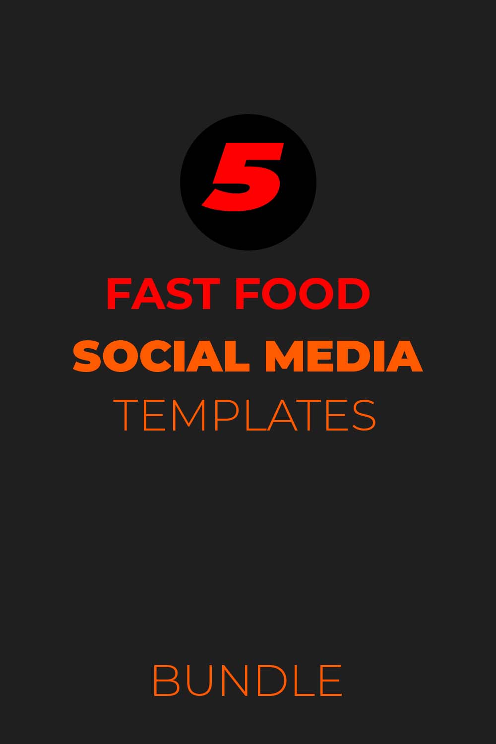 5 Fast food Social Media Templates Bundle pinterest preview image.