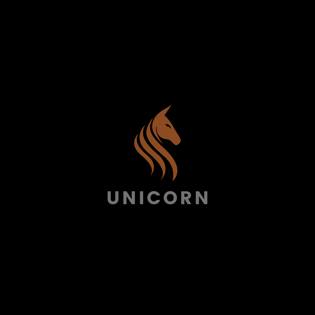 4 horse logo called unicorn preview image.