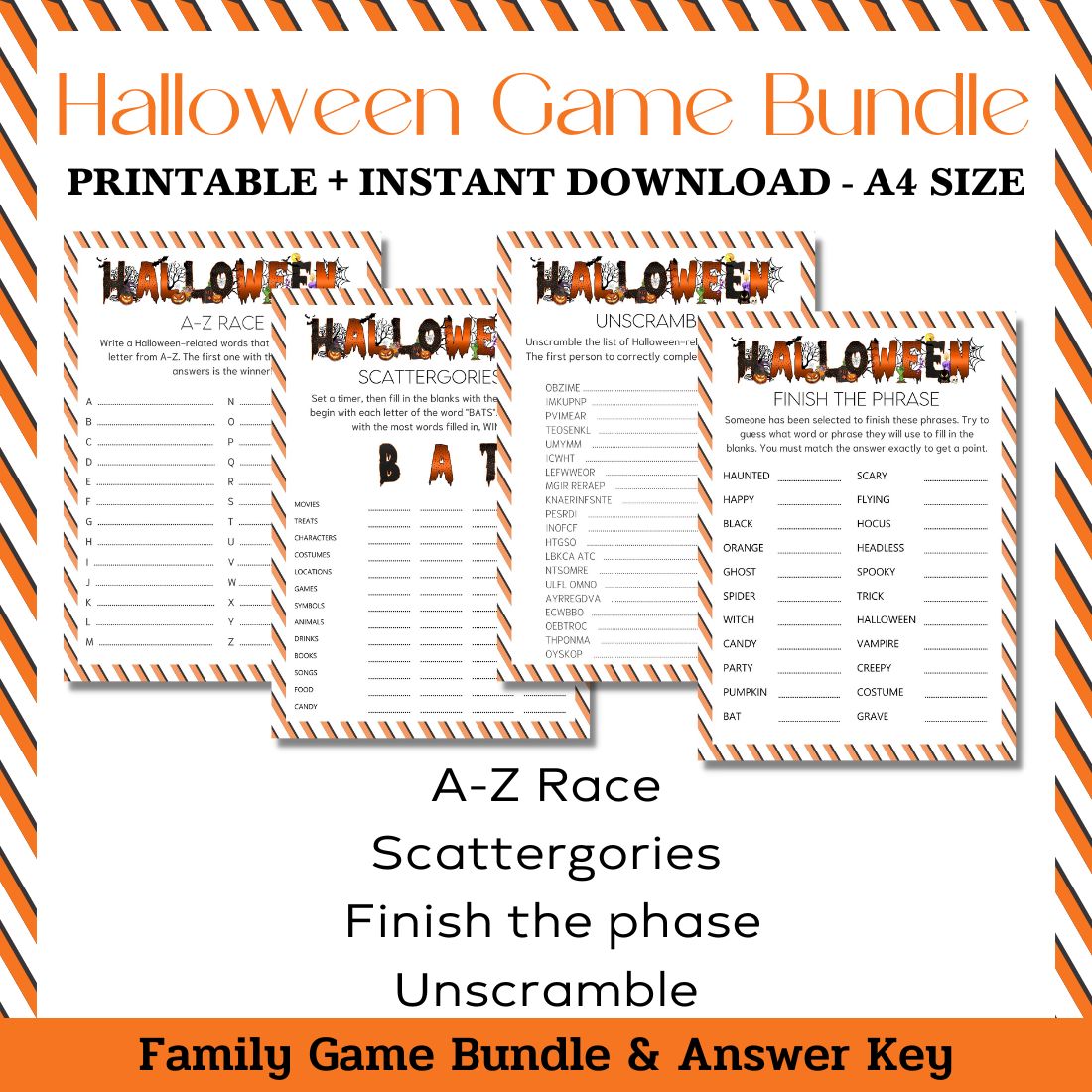 Halloween Party game bundle - 20 Games preview image.
