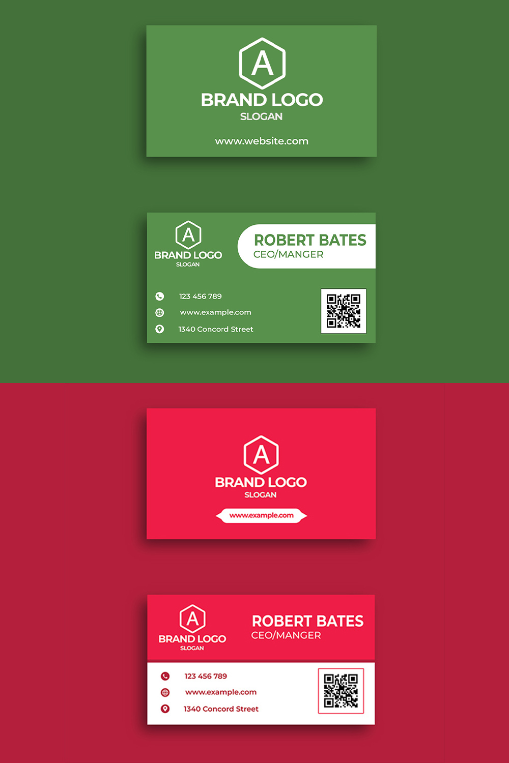 Bundle of 6 minimal and professional business cards-in only $20 pinterest preview image.