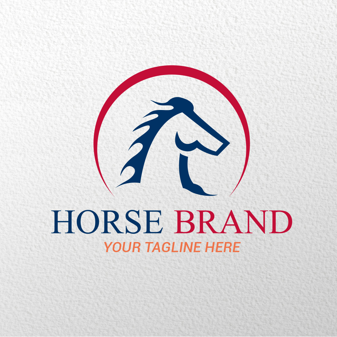 Horse brand logo design preview image.