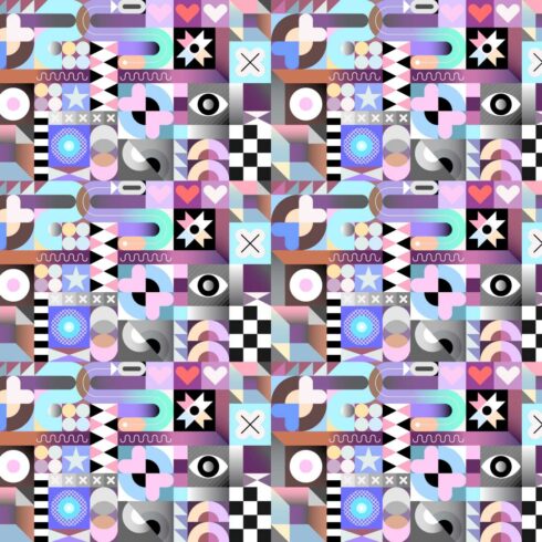 Abstract Geometric Seamless Patterns in Vector cover image.