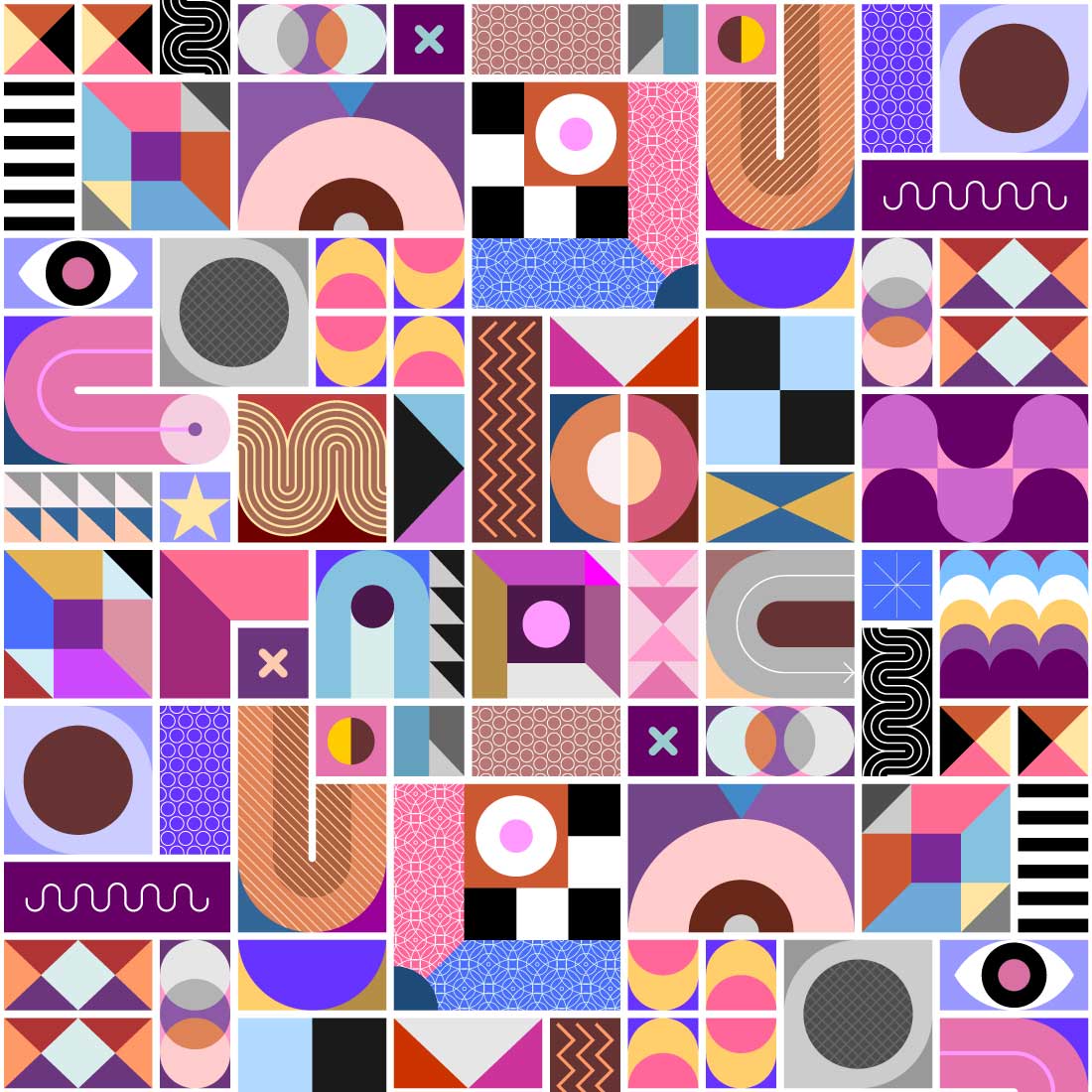 Abstract Geometric Seamless Design in Vector preview image.