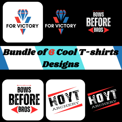 Bundle of 6 cool T-shirt Designs, Premium cover image.