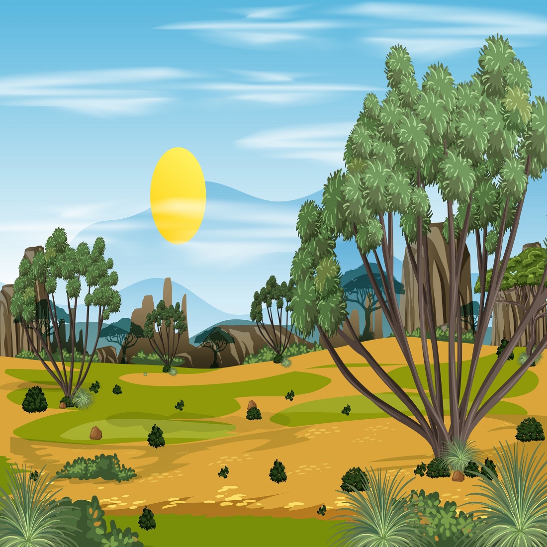 African forest landscape background preview image.