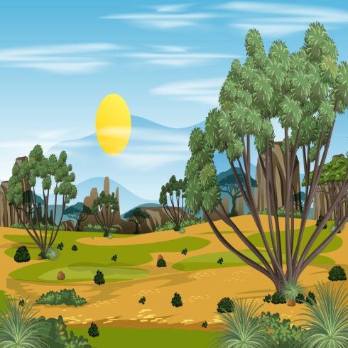 African forest landscape background cover image.