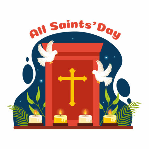 12 All Saints Day Vector Illustration cover image.