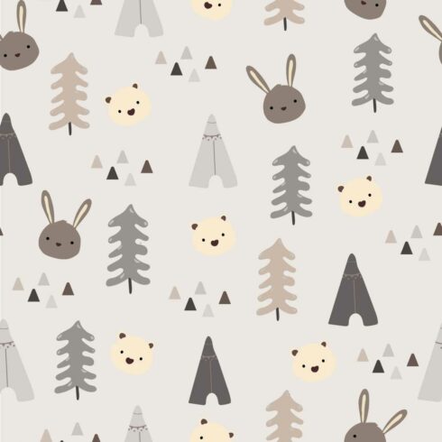 Animal Rabbit Seamless Pattern in Vector cover image.