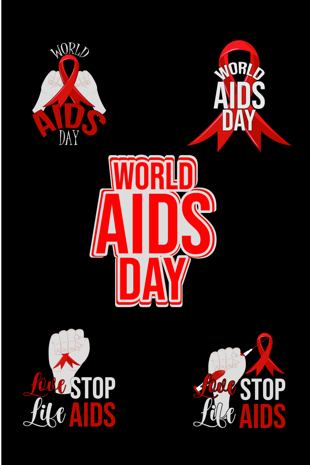 World aids day concept stock illustration AIDS Awareness Ribbon vector pinterest preview image.